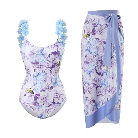 Retro One-Piece Swimsuit   Backless Flower Skirt Swimsuit Women Chiffon Skirt Wholesale Sun Protection Floral Plus Size Backless Monokini 2025 | Stylish One-Piece Swimsuit